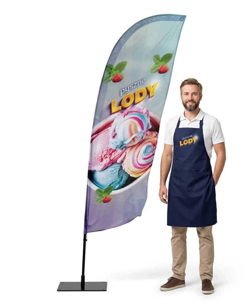 Reklamná vlajka Winder – Zmrzlina – vzor 7 – konfigurovateľná súprava