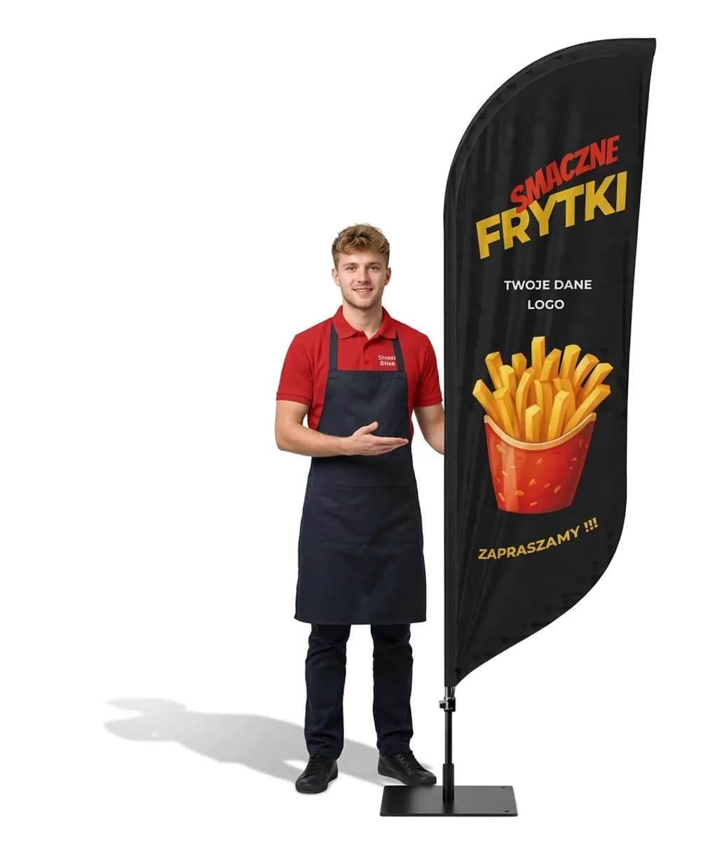 Reklamná vlajka Winder – Hranolky – vzor 2 – konfigurovateľná súprava