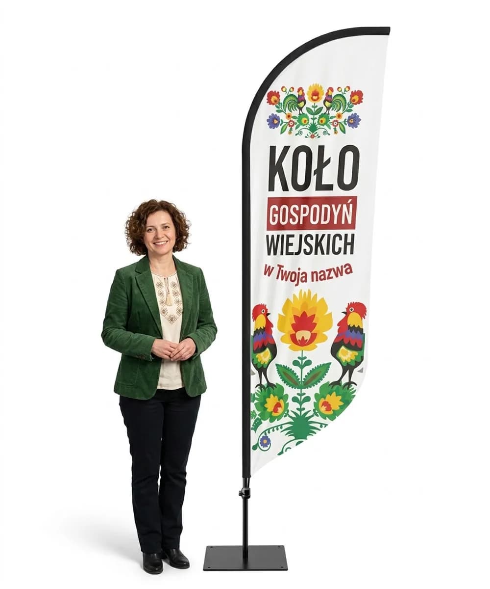 Reklamná vlajka Winder – Spolok vidieckych žien reklama KGW – vzor 2 – konfigurovateľná súprava