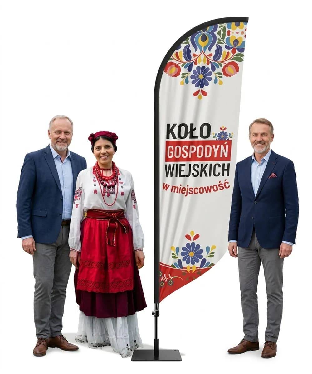 Reklamná vlajka Winder – Spolok vidieckych žien reklama KGW – vzor 5 – konfigurovateľná súprava
