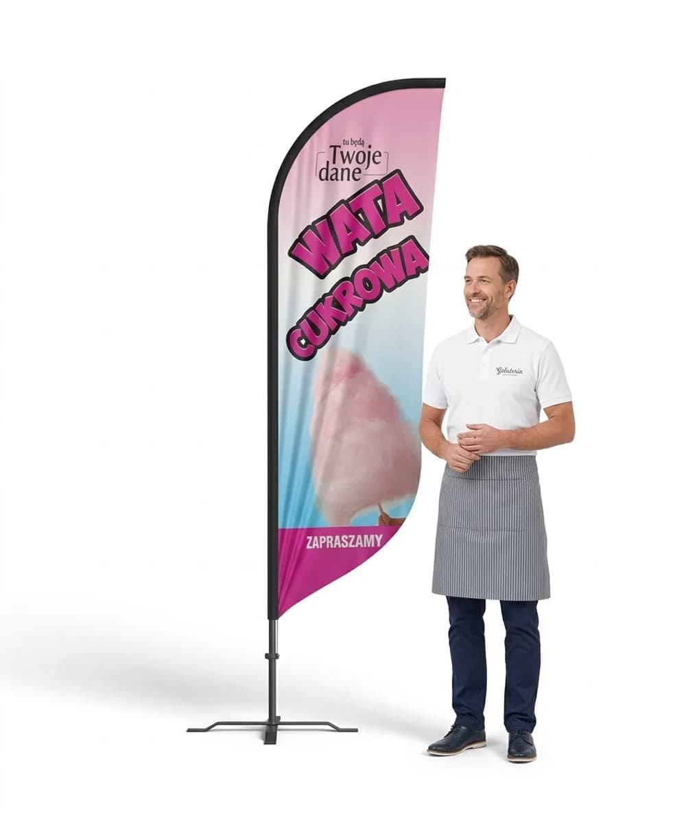 Reklamná vlajka Winder – Zmrzlina – vzor 37 – konfigurovateľná súprava