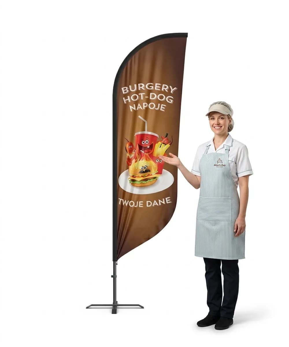 Reklamná vlajka Winder – Zmrzlina Fast food – vzor 42 – konfigurovateľná súprava