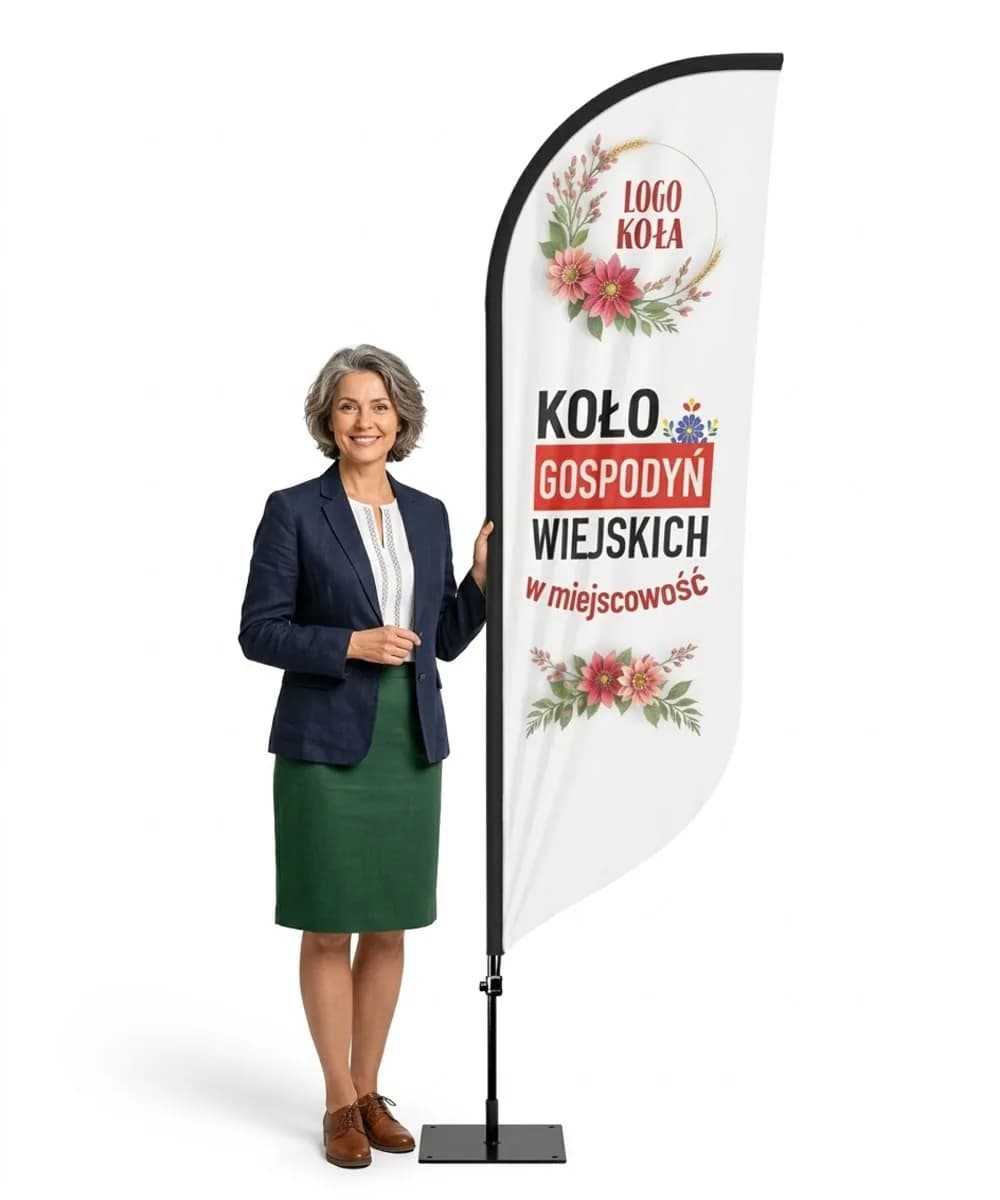 Reklamná vlajka Winder – Spolok vidieckych žien reklama KGW – vzor 6 – konfigurovateľná súprava