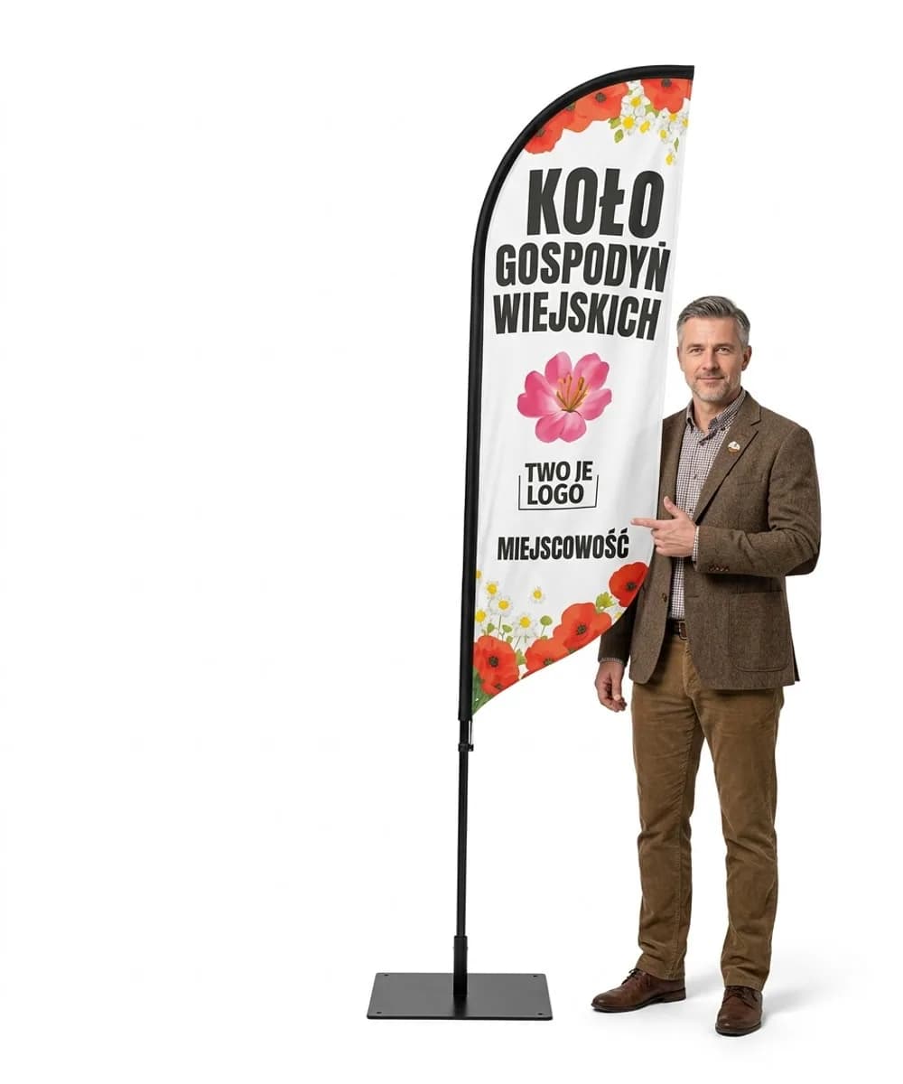 Reklamná vlajka Winder – Spolok vidieckych žien reklama KGW – vzor 7 – konfigurovateľná súprava