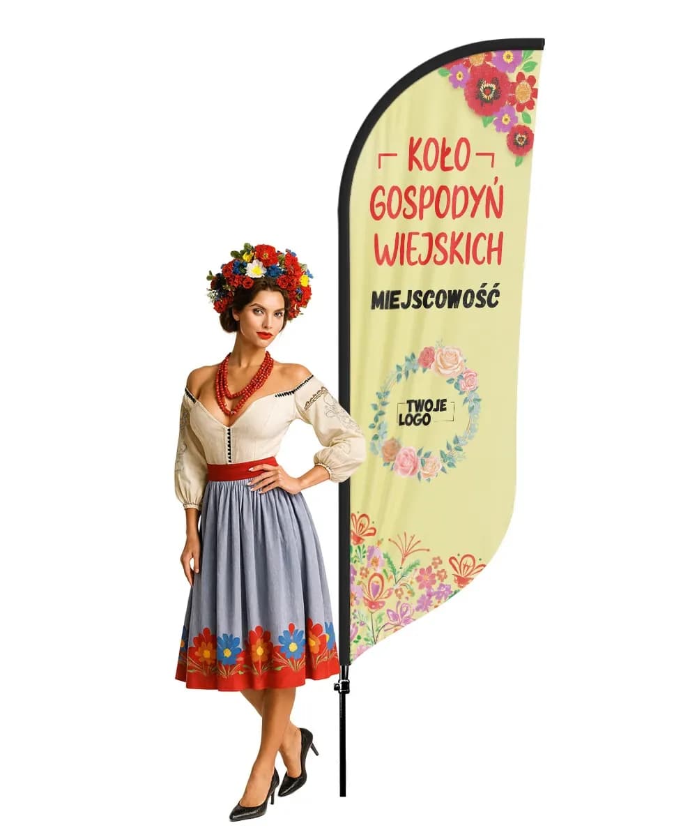 Reklamná vlajka Winder – Spolok vidieckych žien reklama KGW – vzor 8 – konfigurovateľná súprava