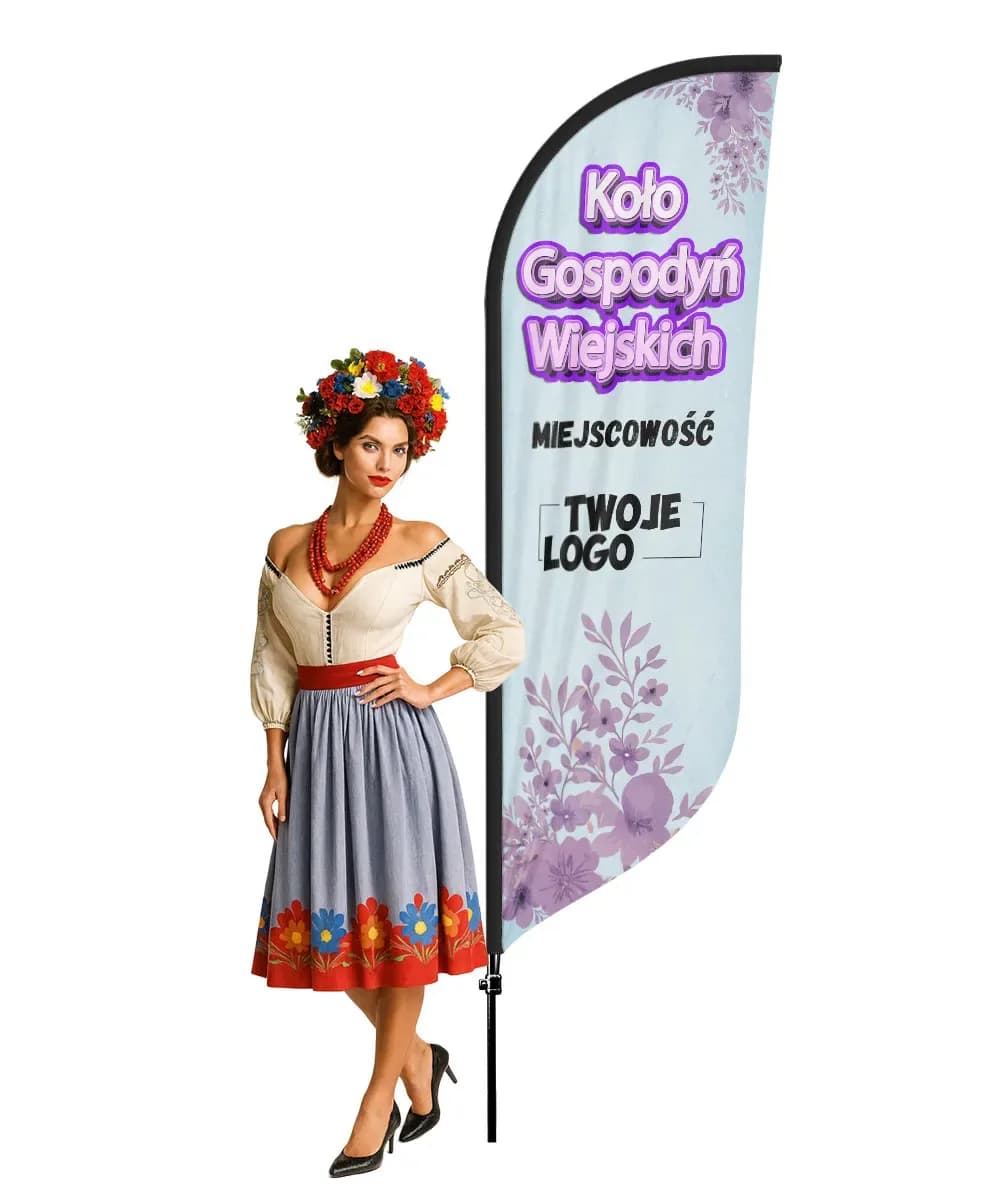 Reklamná vlajka Winder – Spolok vidieckych žien reklama KGW – vzor 10 – konfigurovateľná súprava