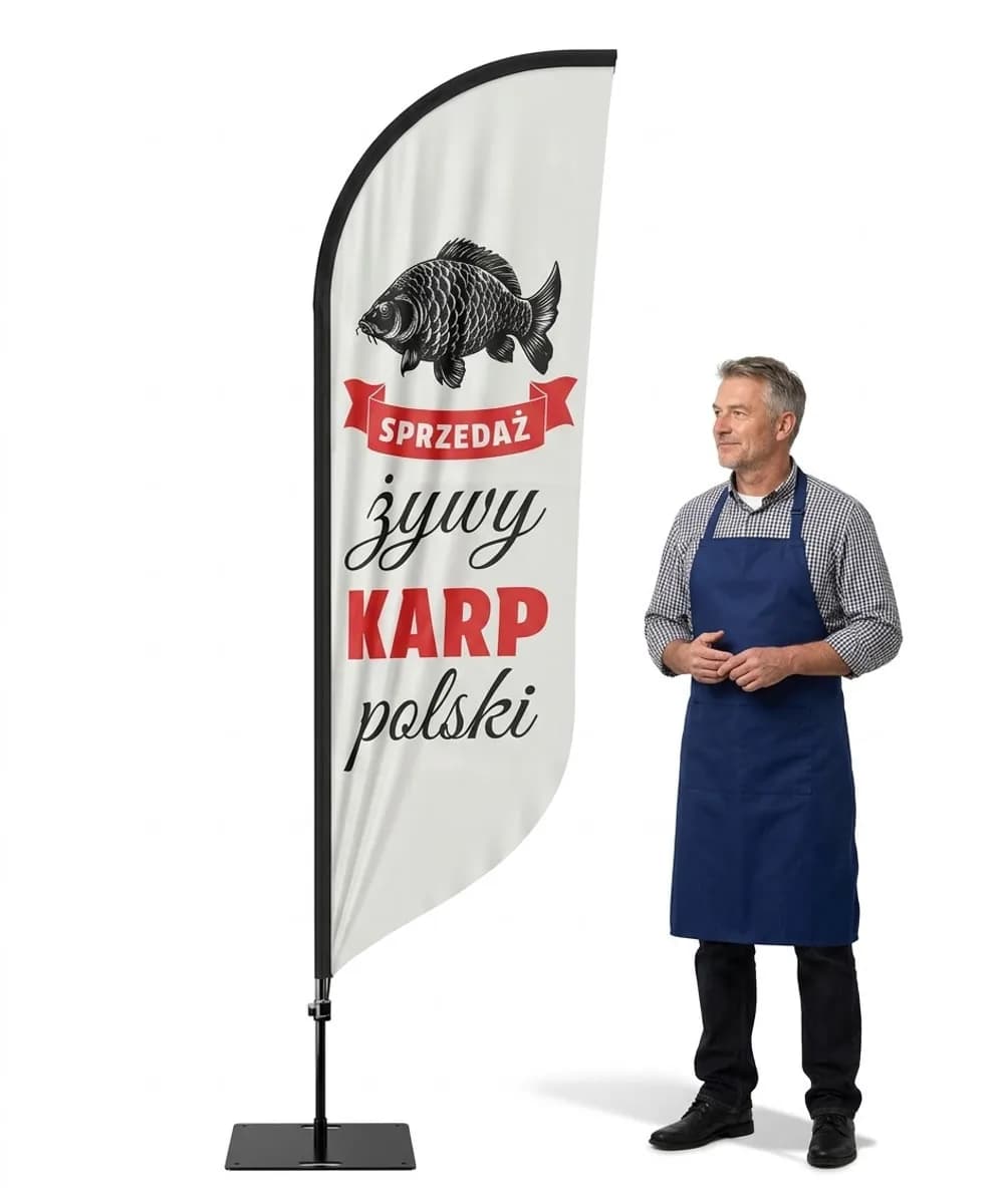 Reklamná vlajka Winder – Živý kapor reklama – vzor 3 – konfigurovateľná súprava