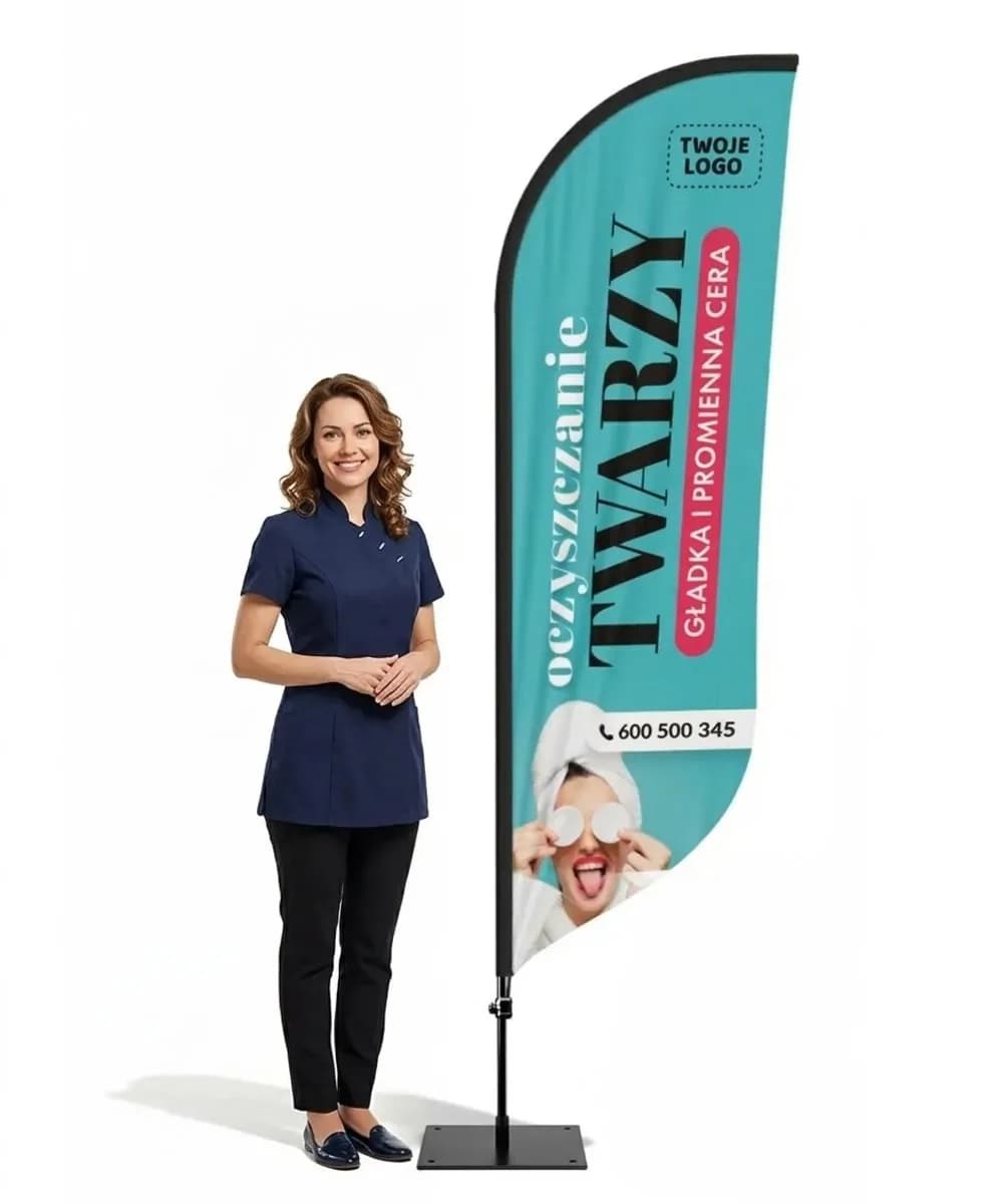 Reklamná vlajka Winder – Salón krásy – vzor 8 – konfigurovateľná súprava