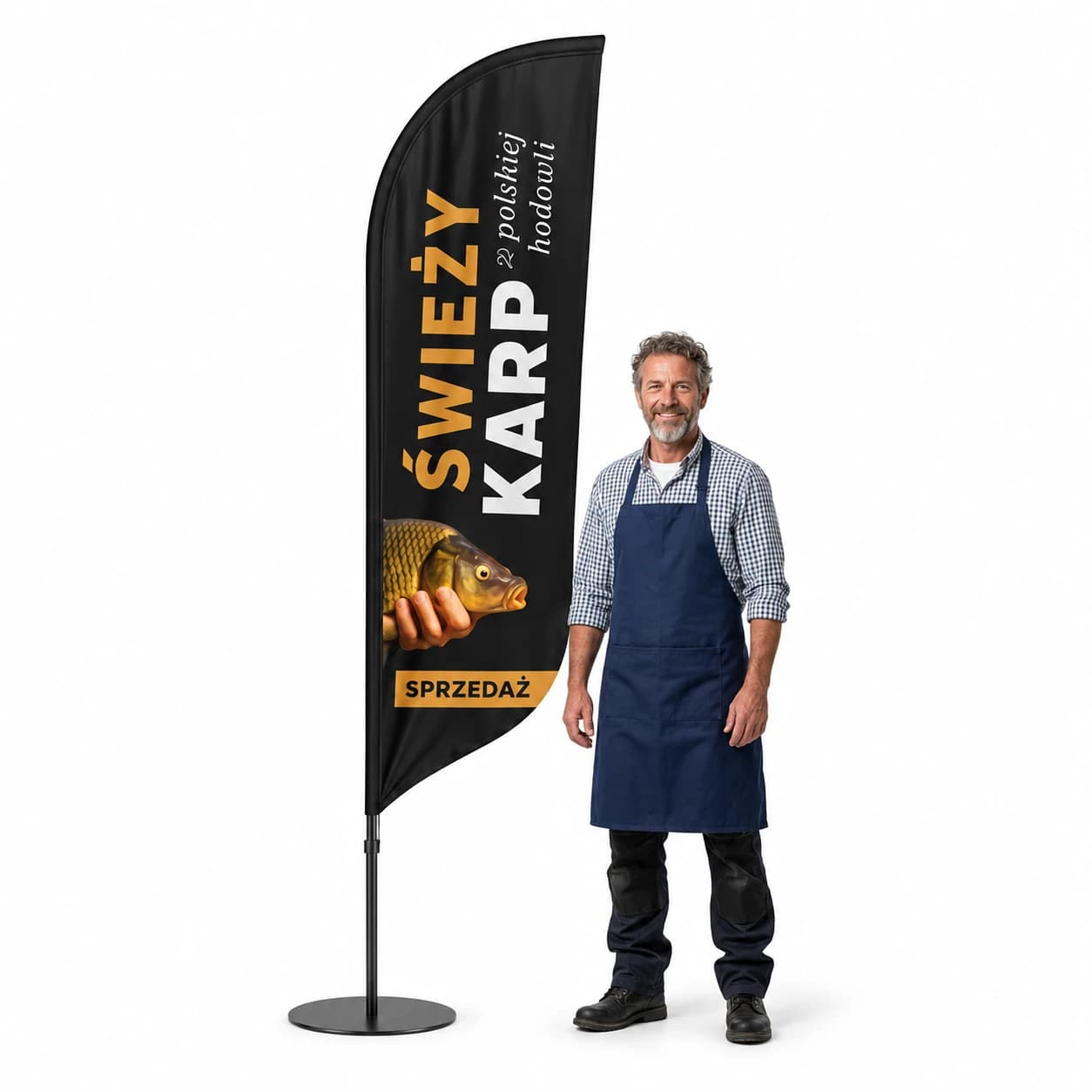 Reklamná vlajka Winder – Živý kapor reklama – vzor 4 – konfigurovateľná súprava