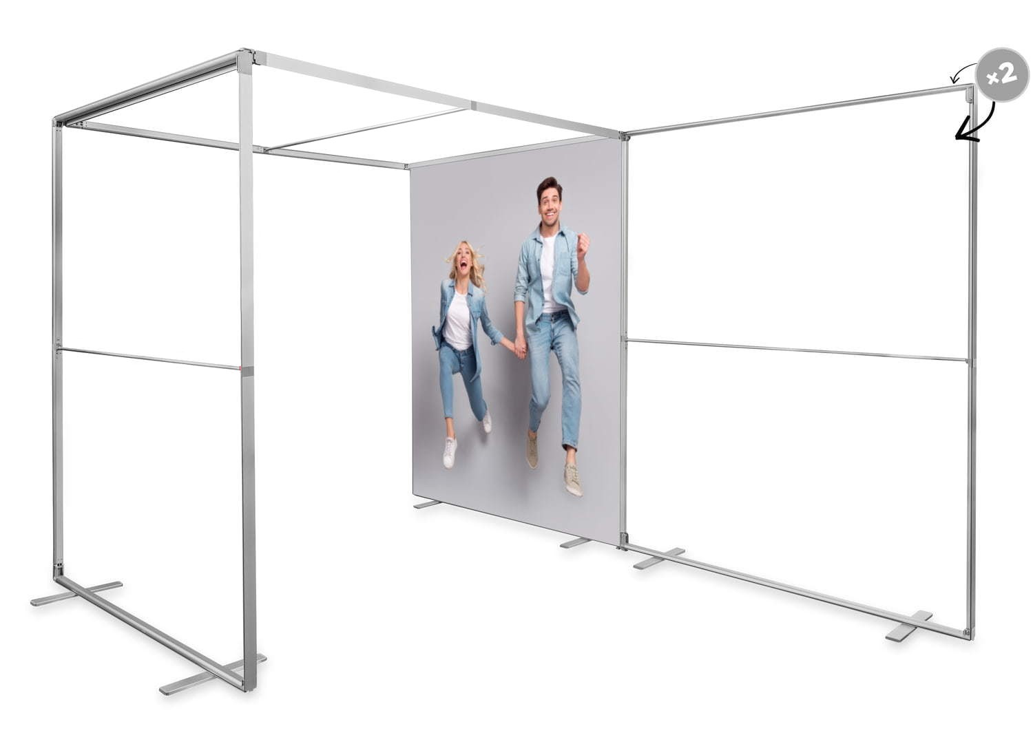 Strecha MEGA SEG 150x200 cm namontovaná na stenách MEGA SEG
